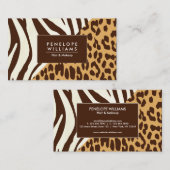 Leopard Print Zebra Print Visitekaartje (Voorkant / Achterkant)