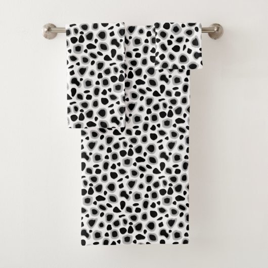Leopard Print, zwart en wit Bad Handdoek (Insitu)