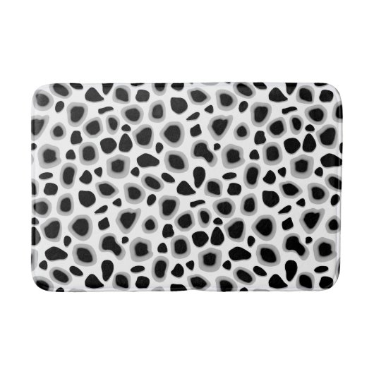 Leopard Print, zwart en wit Badmat (Voorkant)