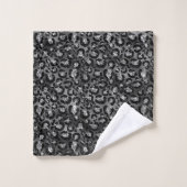 Leopard Print Zwart en Zilver Grijs Badhanddoek Se Bad Handdoek (Wasdoekje)