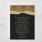 Leopard Print Zwart Tan Ribbon Post Wedding Kaart (Voorkant)