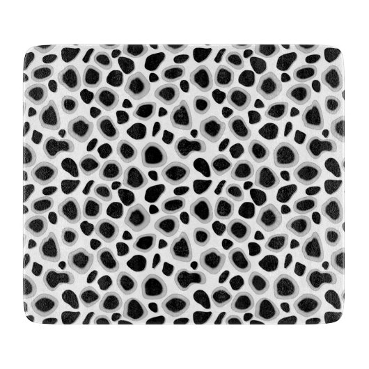 Leopard Print - zwart-wit Snijplank (Voorkant)
