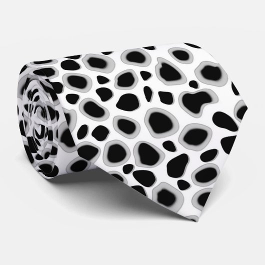 Leopard Print - zwart-wit Stropdas (Opgerold)