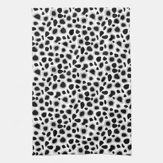 Leopard Print - zwart-wit Theedoek (Verticaal)