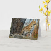 Leopard-profiel Kaart (Gele Bloem)
