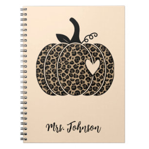 Leopard Pumpkin Gepersonaliseerd Leraar Notitieboe Notitieboek