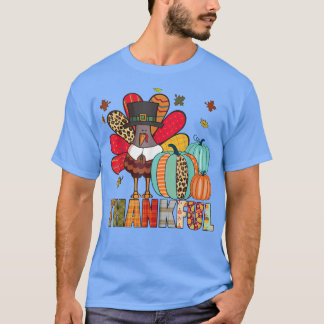 Leopard Pumpkin Turkey Fall Leaves Autumn Thanksgi T-shirt