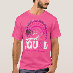 Leopard Rainboow Support Squad Breast Cancer AWare T-shirt