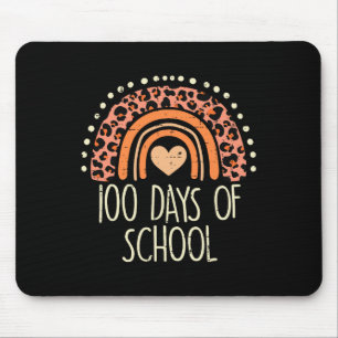 Leopard Rainbow 100 Dagen School Cute 100th Day Te Muismat