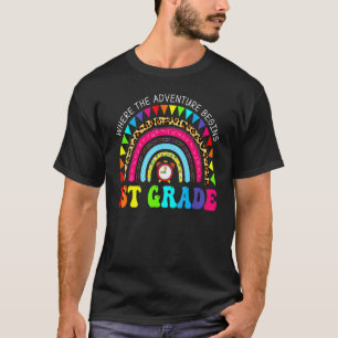 Leopard Rainbow 1st Grade waar het avontuur begon T-shirt