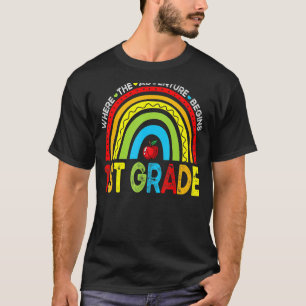 Leopard Rainbow 1st Grade waar het avontuur begon T-shirt