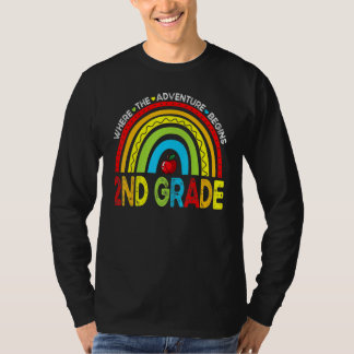 Leopard Rainbow 2nd Grade Where The Adventure Begi T-shirt