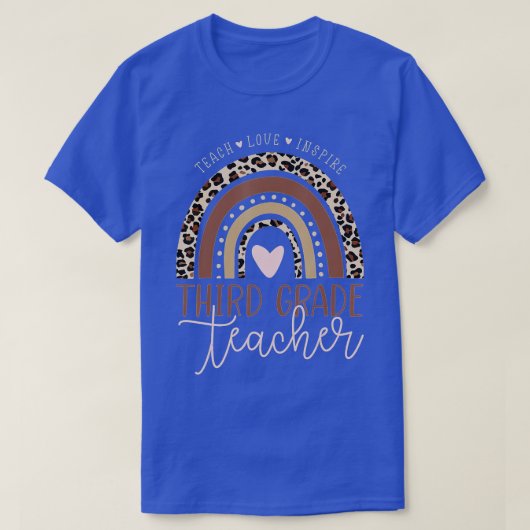 Leopard Rainbow 3rd Grade Third Teacher First Day T-shirt (Design voorkant)