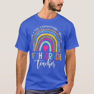 Leopard Rainbow 5e graad waar het avontuur is T-shirt