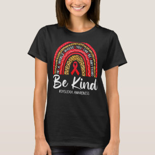 Leopard Rainbow Be Sind Red Ribbon Dyslexia Awaren T-shirt