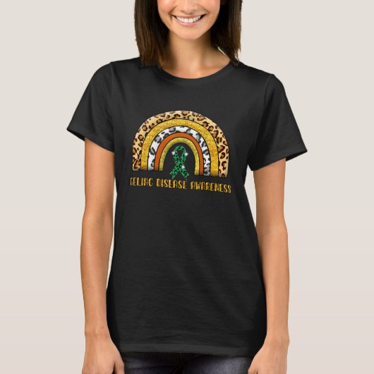 Leopard Rainbow Celiac disease Warrior T-shirt (Voorkant)