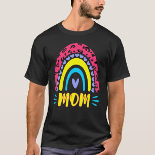 Leopard Rainbow Cheetah print mammie Grafisch mam T-shirt