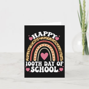 Leopard Rainbow Happy 100th Day School Cute 100 Da Kaart