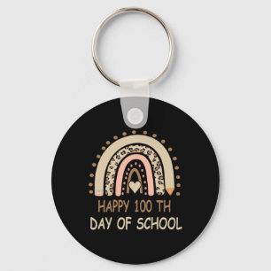 Leopard Rainbow Happy 100th Day School Cute 100 Da Sleutelhanger