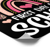 Leopard Rainbow Happy First Day Of School Teacher Poster (Hoek)