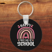 Leopard Rainbow Happy First Day Of School Teacher Sleutelhanger (Achterkant)