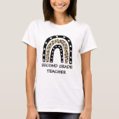 Leopard Rainbow Second Grade Teacher T-shirt (Voorkant)