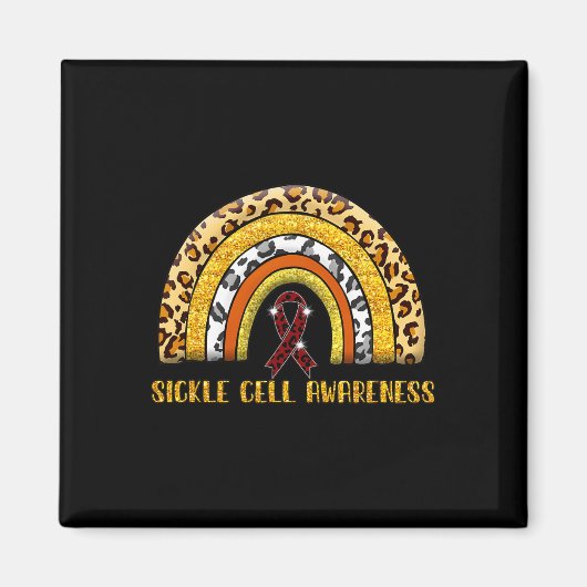 Leopard Rainbow Sikkelcel krijger Magneet (Voorkant)