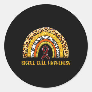 Leopard Rainbow Sikkelcel krijger Ronde Sticker
