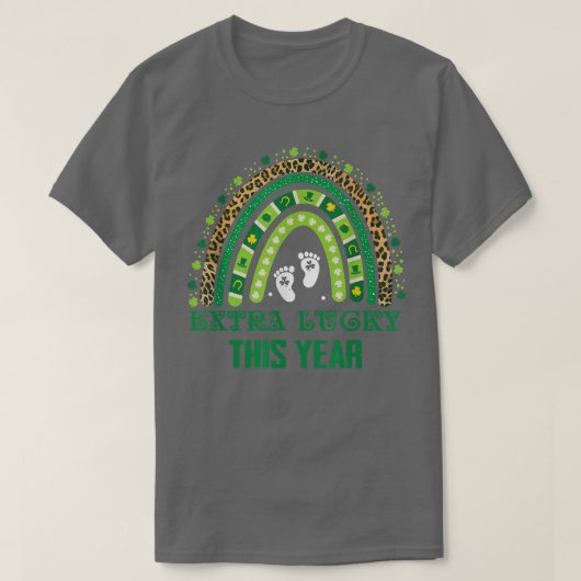 Leopard Rainbow St Patricks Day Zwangerschap Annou T-shirt (Design voorkant)