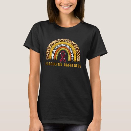 Leopard Rainbow Vasculitis Warrior T-shirt (Voorkant)