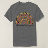 Leopard Rainbow Wild over 1e graad leraar terug T-shirt (Design voorkant)