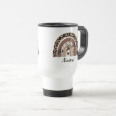 Leopard-regenboog - wees aardig - verander tekst - reisbeker (Voorkant rechts)