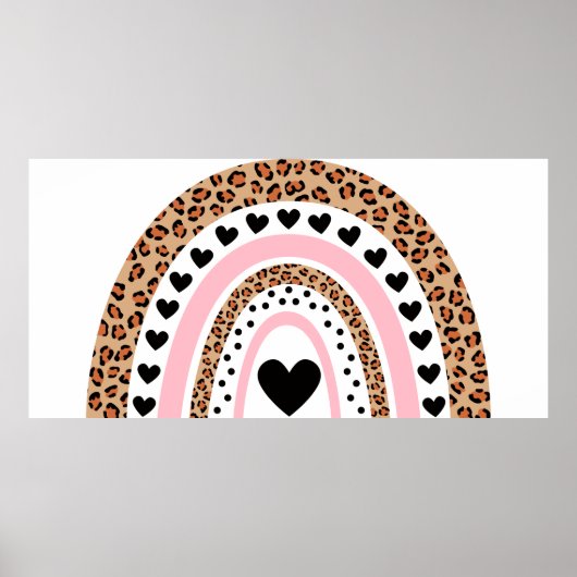 Leopard Regenboogdruk afdrukken Poster (Voorkant)