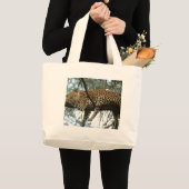 Leopard Resting in Tree Grote Tote Bag (Voorkant (product))