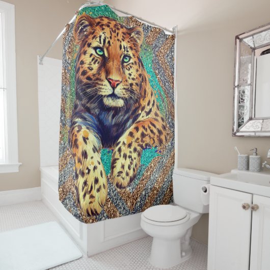 Leopard - Rideau de douche Jaguar (En situation)
