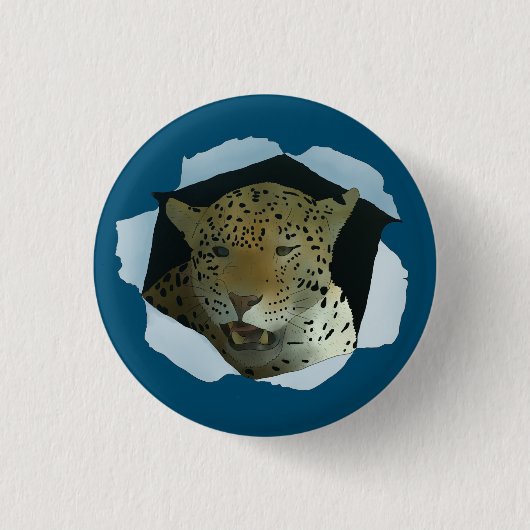 Leopard ronde button 3,2 cm (Voorkant)