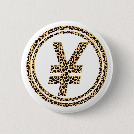 Leopard ¥ ronde button 5,7 cm (Voorkant)