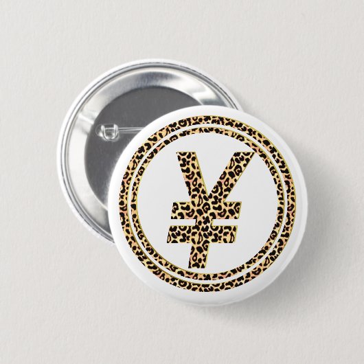 Leopard ¥ ronde button 5,7 cm (Voorkant /achterkant)