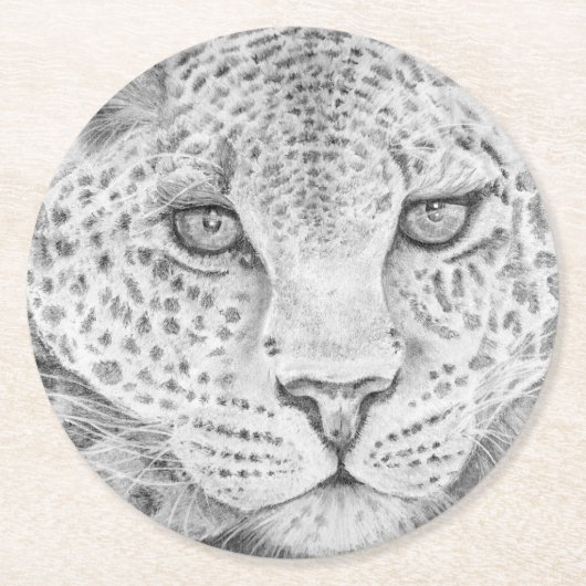 Leopard Ronde Kartonnen Onderzetter (Voorkant)