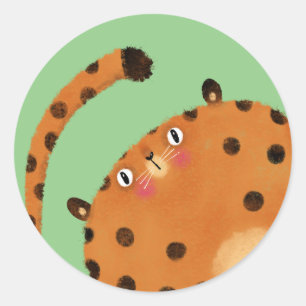 Leopard Ronde Sticker