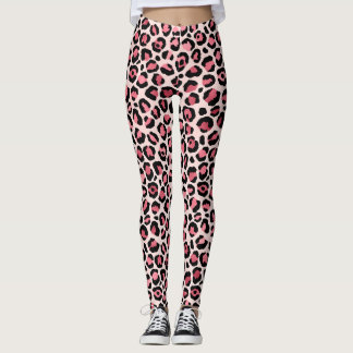 Léopard rose exclusif leggings abstraits