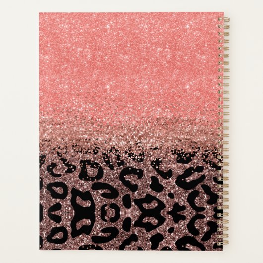 Léopard Rose Gold Parties scintillant 2023 Planifi (Dos)