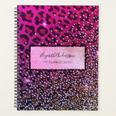 Léopard rose violet noir brillant (Devant)