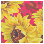 léopard rouge et tissu jaune de tournesol (fermé)