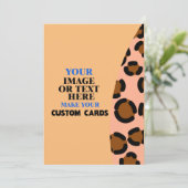 Leopard Roze Bruine Sjabloon, Creëer Uw Eigen Aankondiging (Staand voorkant)