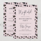 Leopard Roze Laten we Wild Bachelorette Kaart (Voorkant / Achterkant)