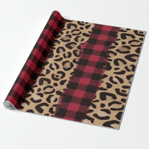 Leopard Safari Buffalo met kerstmis Cadeaupapier