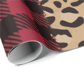 Leopard Safari Buffalo met kerstmis Cadeaupapier (Rol Hoek)
