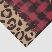 Leopard safari Buffalo Plaid Christmas  Tissuepapier (Detail)