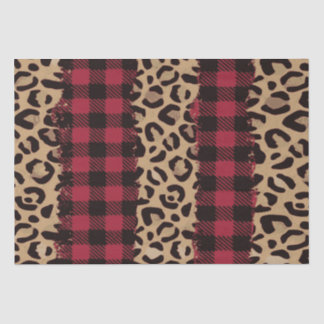 Leopard safari Buffalo Plaid Christmas  Tissuepapier